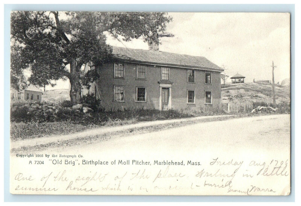 1906 Old Brig Birthplace Of Moll Pitcher Marblehead Massachusetts MA Postcard