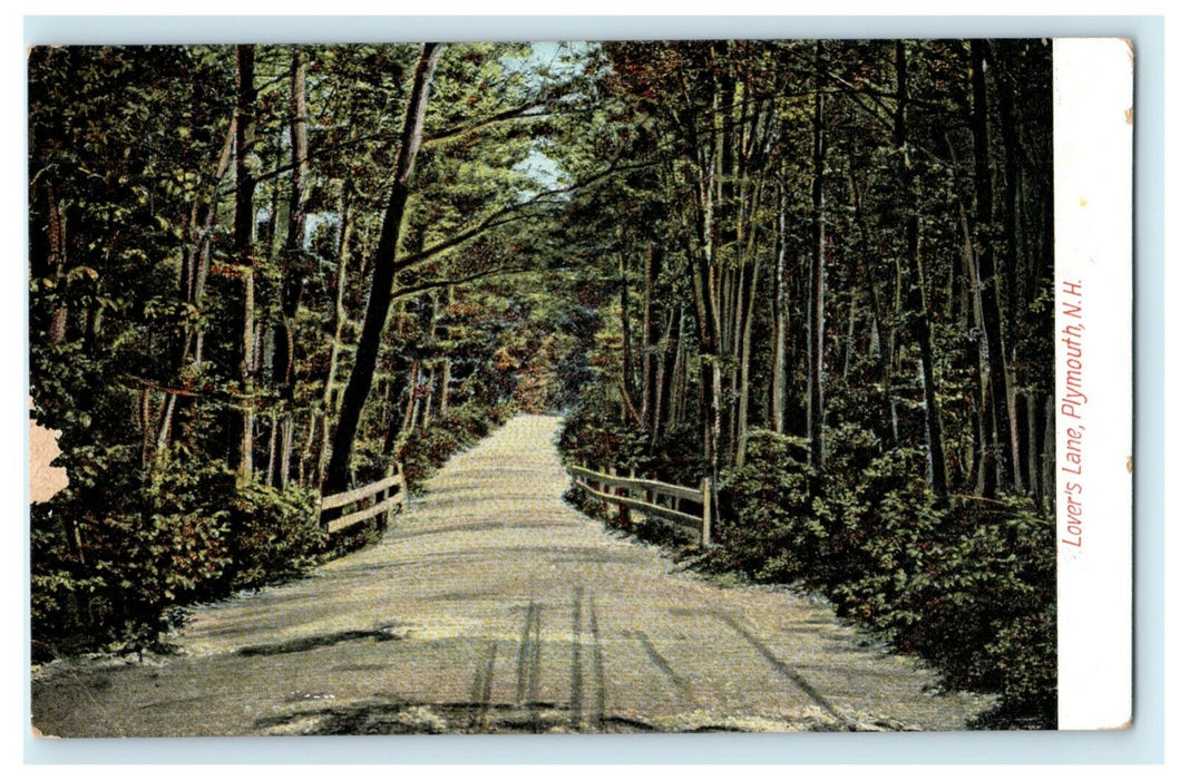 c1910 Lover's Lane Plymouth New Hampshire NH Unposted Antique Postcard
