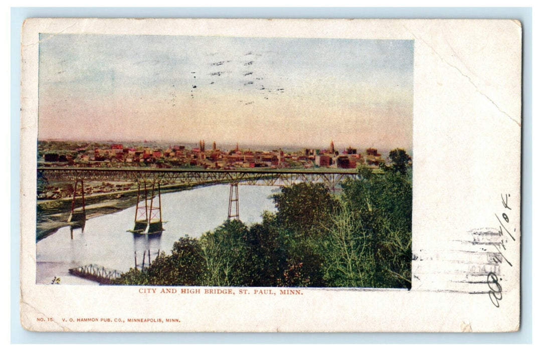 1905 City and High Bridge St. Paul Minnesota MN Posted Antique Postcard