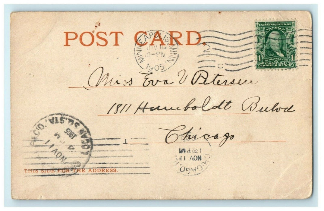 1905 City and High Bridge St. Paul Minnesota MN Posted Antique Postcard