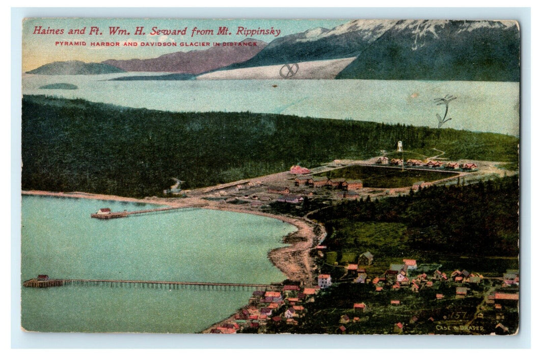 c1910 Haines Ft. Seward Mt. Rippinsky Glacier White People Indians Postcard