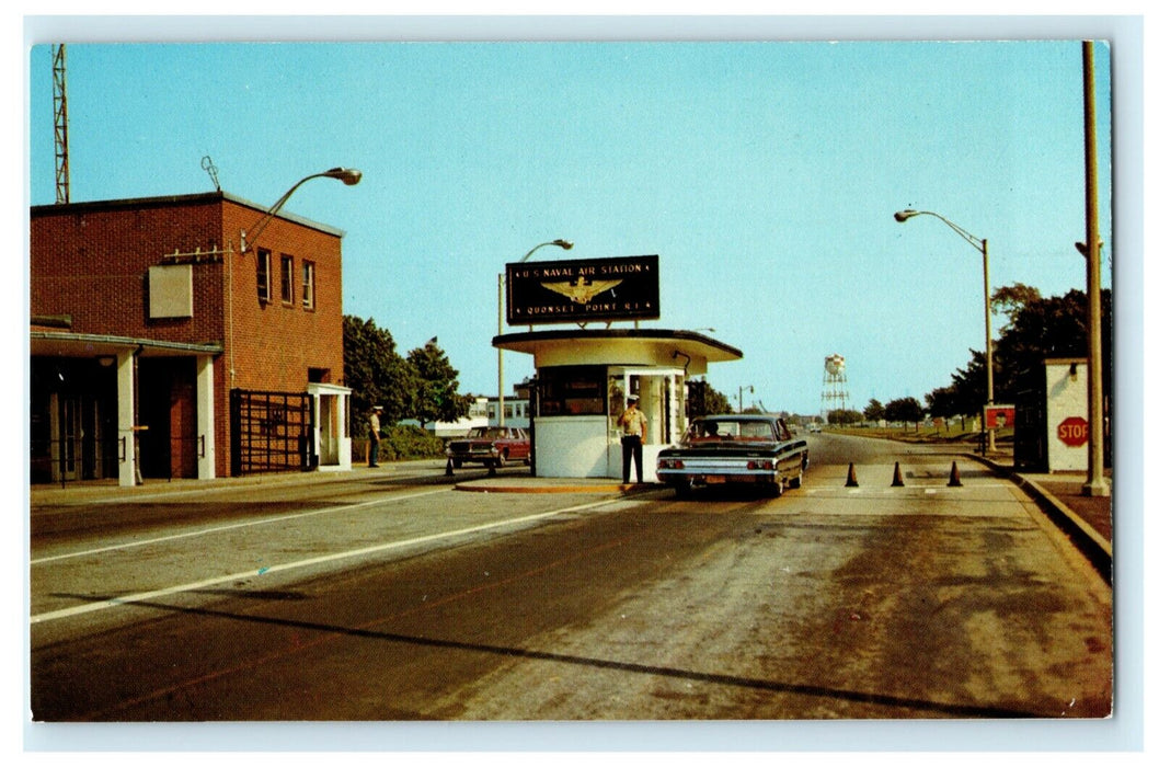 c1960's Main Gate US Naval Air Station Quonset Point Rhode Island Postcard