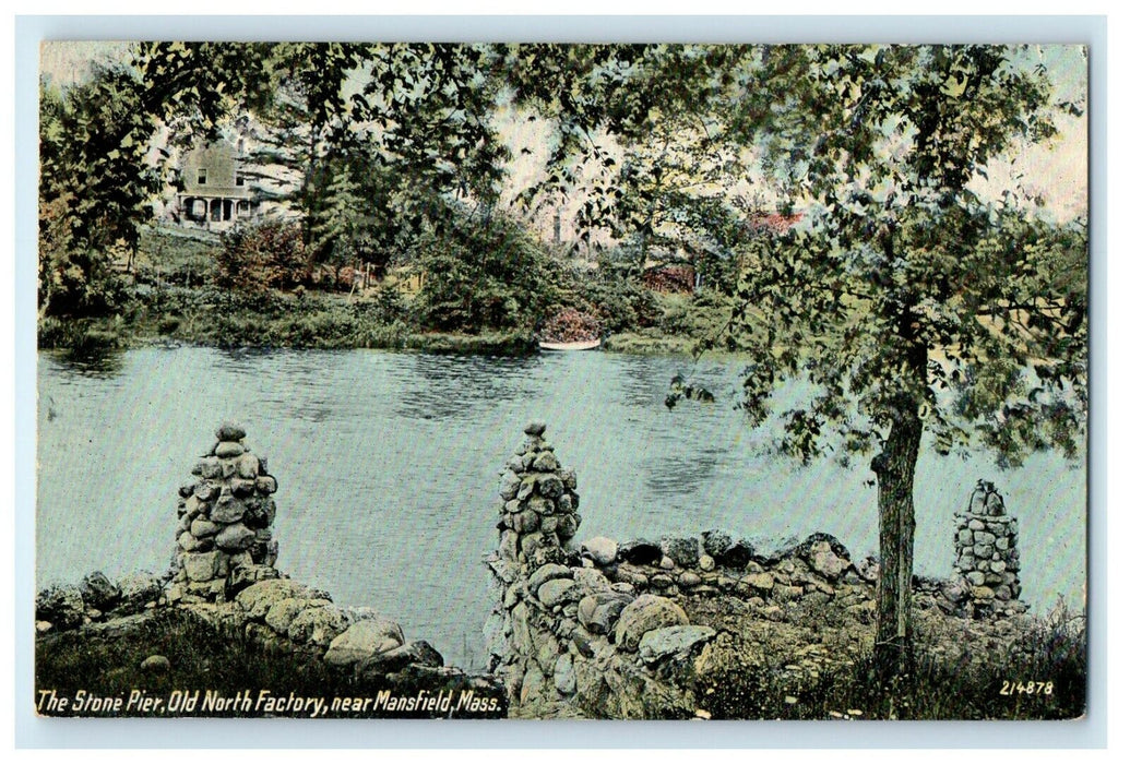 c1910 The Stone Pier Old North Factory Near Mansfield Massachusetts MA Postcard