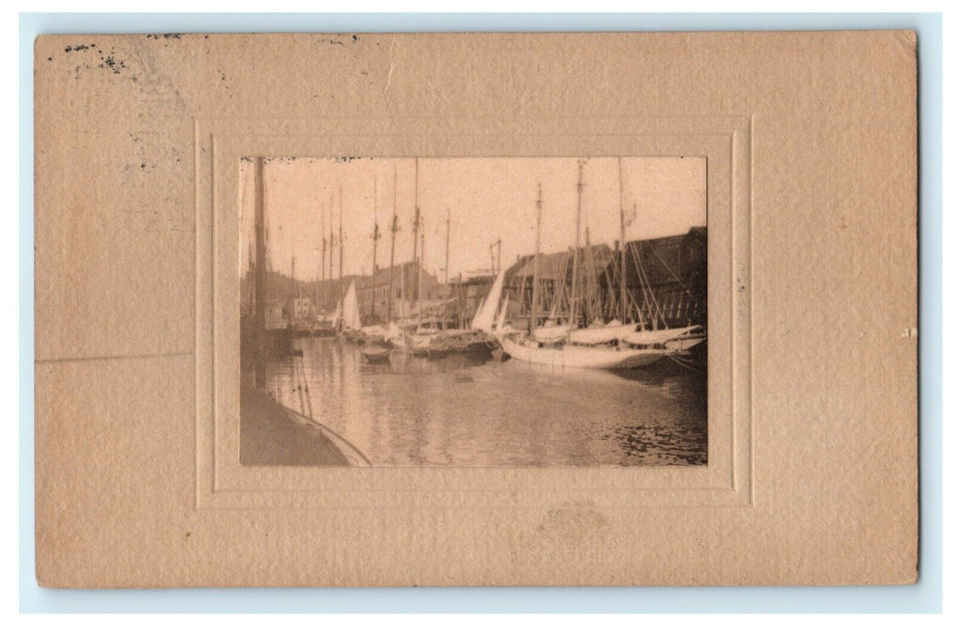 1907 Sailboat Harbor Portland Maine ME Wash Bridge Posted Antique Postcard