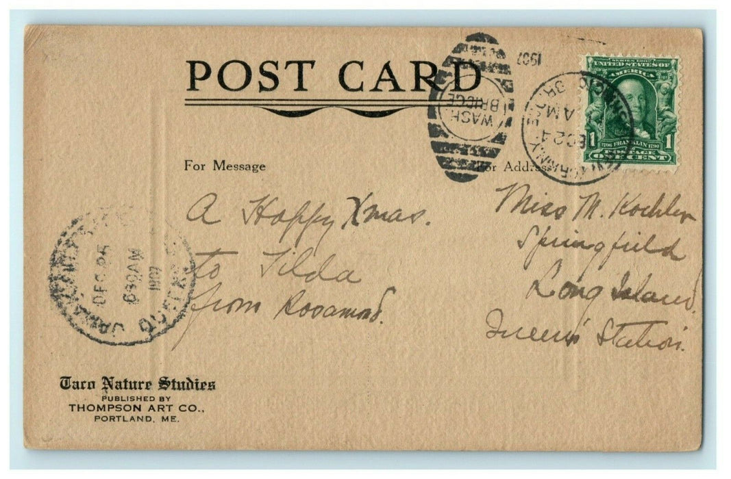 1907 Sailboat Harbor Portland Maine ME Wash Bridge Posted Antique Postcard