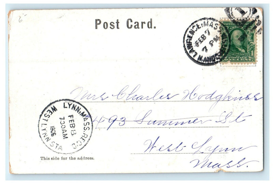 1906 Copper Window Methuen High School Building Massachusetts MA Postcard