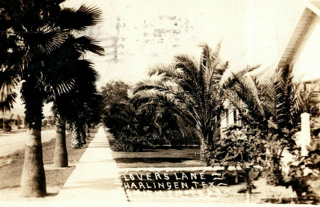 1926 Lover's Lane Harlingen Texas TX Smith RPPC Photo Vintage Postcard