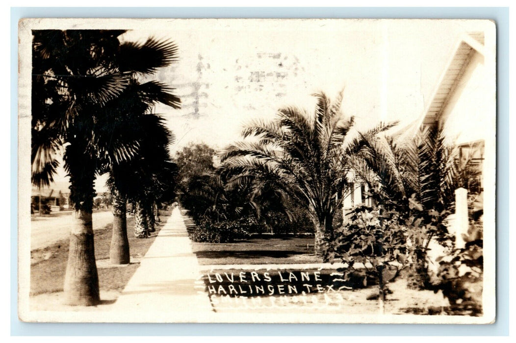 1926 Lover's Lane Harlingen Texas TX Smith RPPC Photo Vintage Postcard