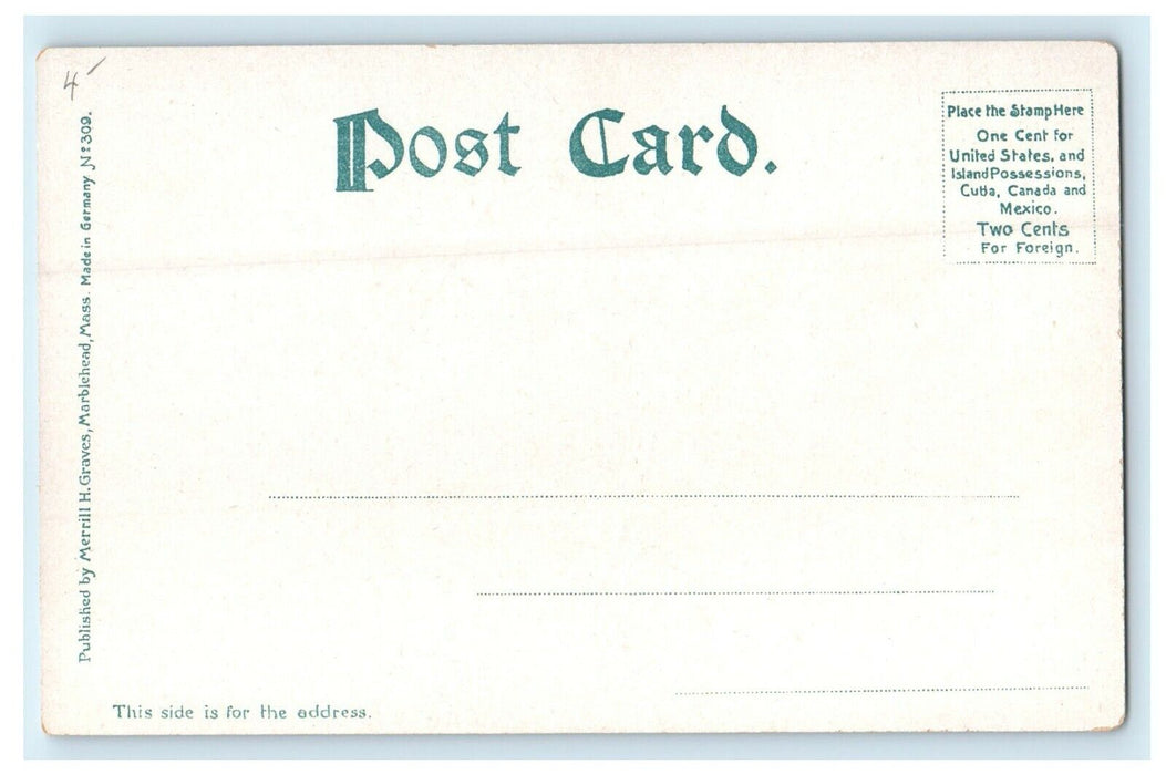 c1905 Crocker Park Snow House And Harbor Marblehead Massachusetts MA Postcard