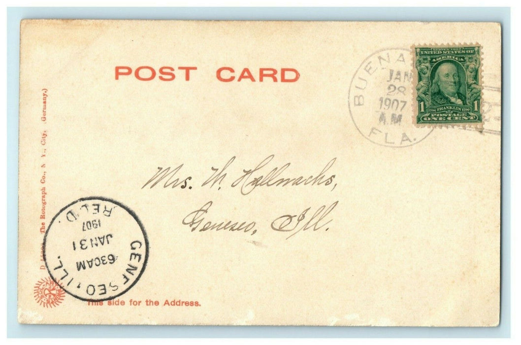 1907 Entrance to Fort Dallas Park Miami Florida FL Posted Antique Postcard