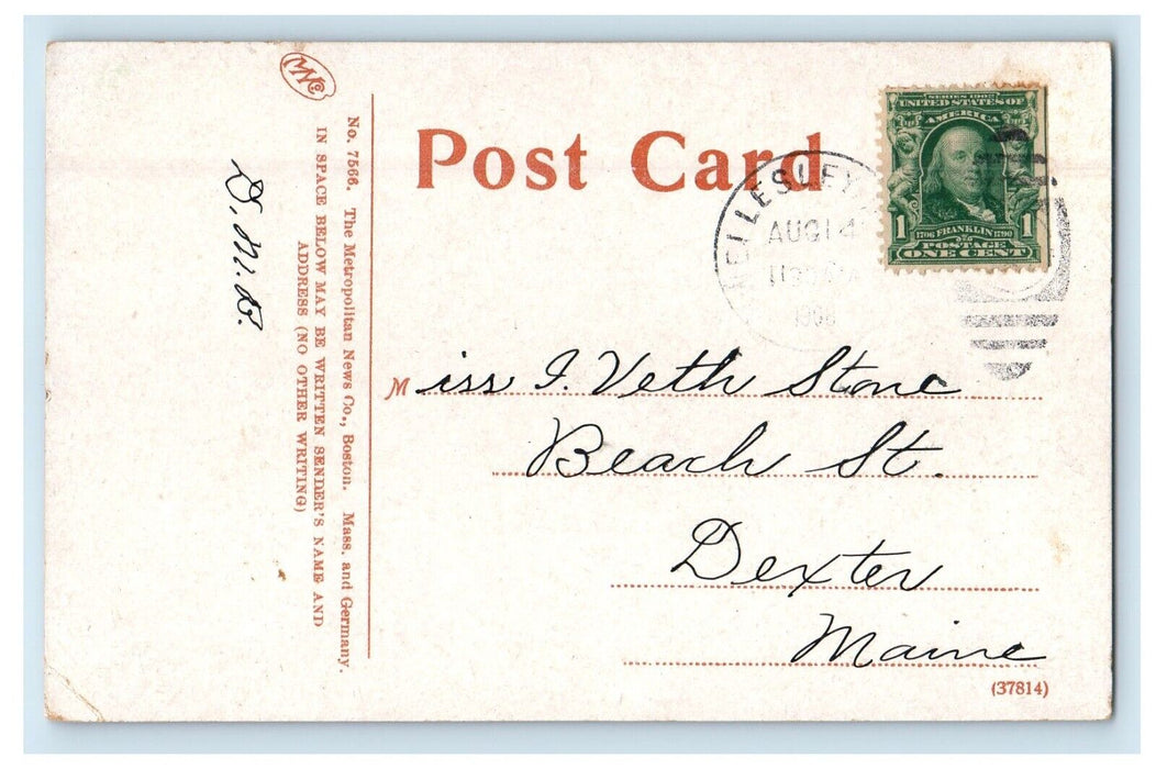 1908 Hunnewell Gardens Wellesley Massachusetts MA Posted Antique Postcard