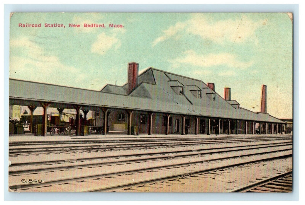 1910 Railroad Station, New Bedford, Massachusetts MA Antique Posted Postcard