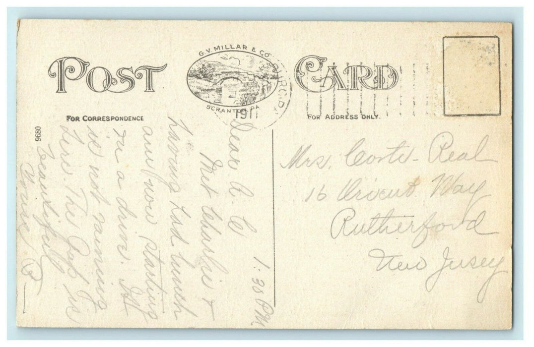 1911 Three Mountain View Delaware water Gap Pennsylvania Posted Antique Postcard