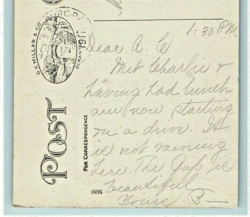 1911 Three Mountain View Delaware water Gap Pennsylvania Posted Antique Postcard