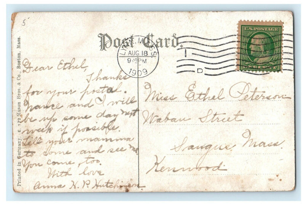 1909 Market Street View Business Center Lynn Massachusetts MA Antique Postcard