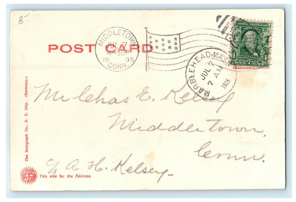 1905 Fort Sewall Marblehead Massachusetts MA Antique Rotograph Postcard