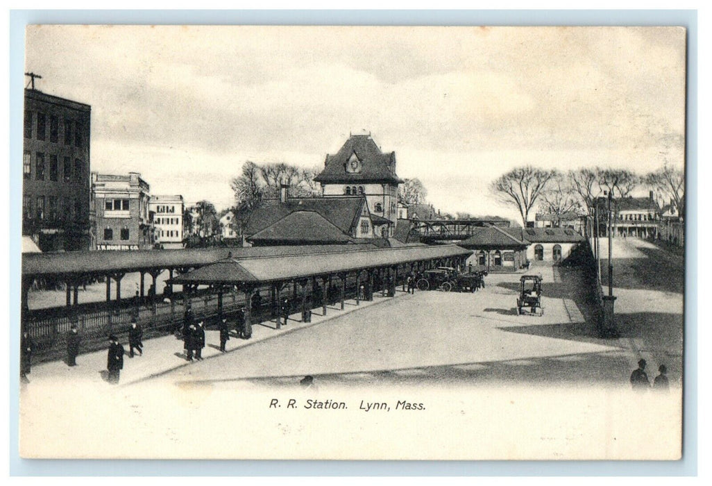 c1905 View Of R. R Station Lynn Massachusetts MA Undivided Back Postcard