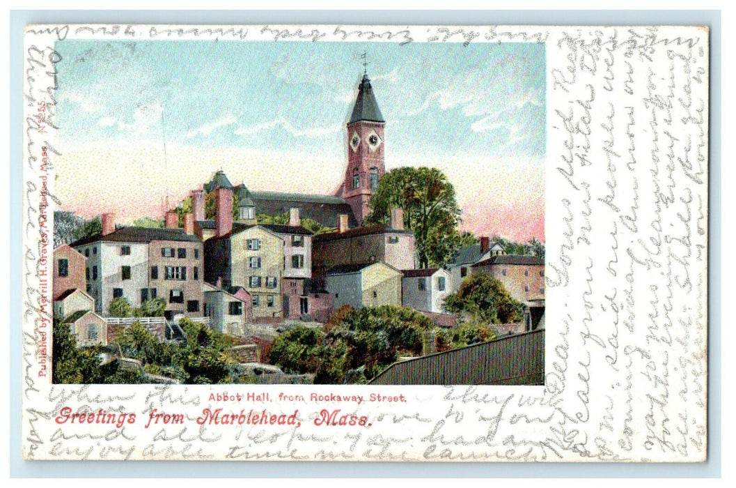 1905 Abbot Hall From Rockaway Street Marblehead Massachusetts Greeting Postcard