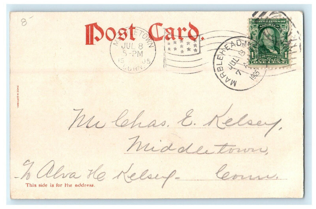 1905 Abbot Hall From Rockaway Street Marblehead Massachusetts Greeting Postcard