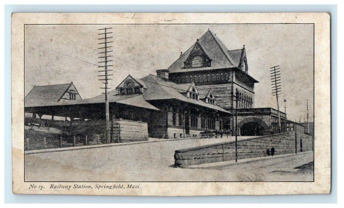 1905 Railway Station, Springfield Massachusetts MA Antique Unposted Postcard