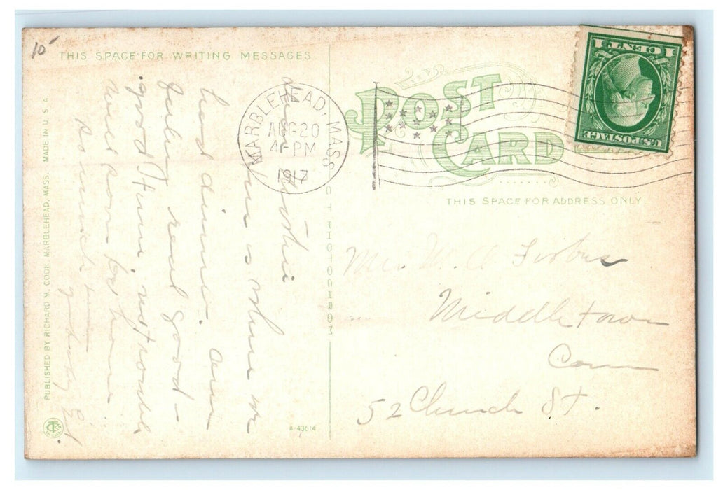 1917 Surf Near Churn Marblehead Neck Massachusetts MA Antique Postcard