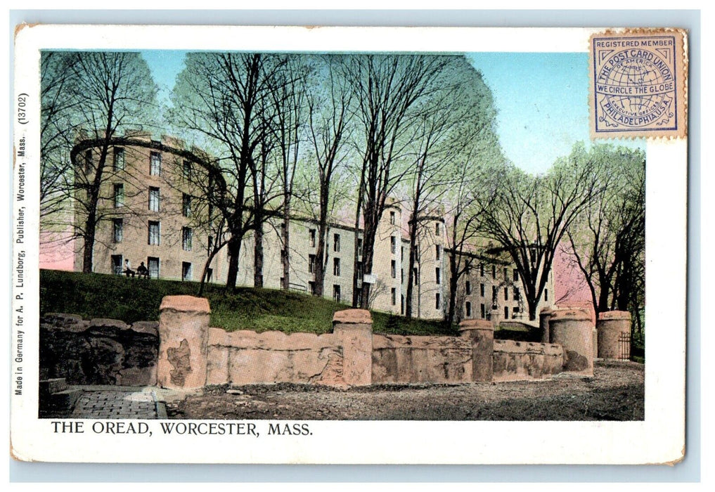 1908 The Oread Union Club Stamp Westfield Massachusetts MA Antique Postcard