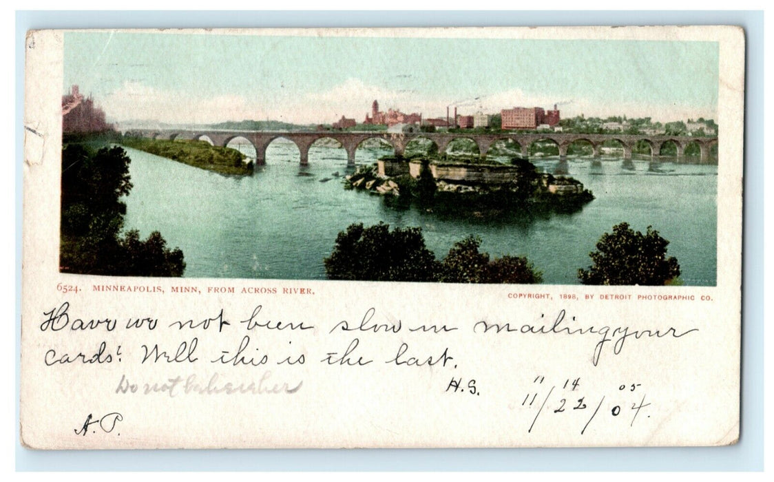 1905 Minneapolis Minnesota Across River MN Antique Posted Postcard