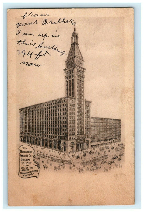 1907 Montgomery Ward & Co. Building Chicago Illinois IL Posted Postcard