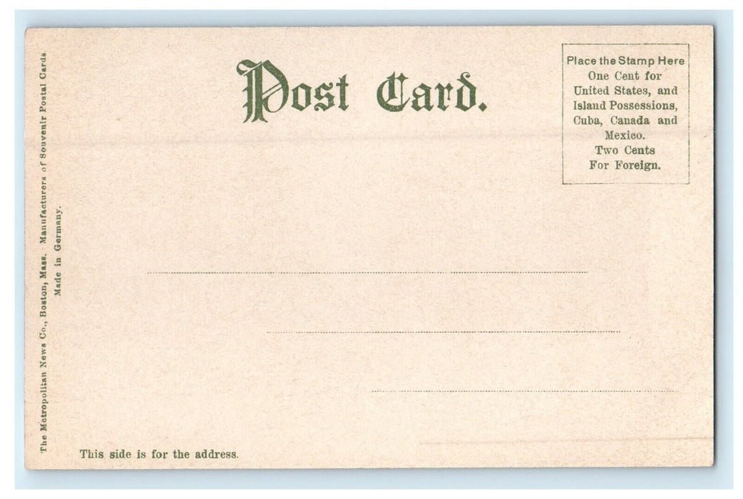 1906 Main Street Near Johnson's Bookstore, Springfield Massachusetts MA Postcard
