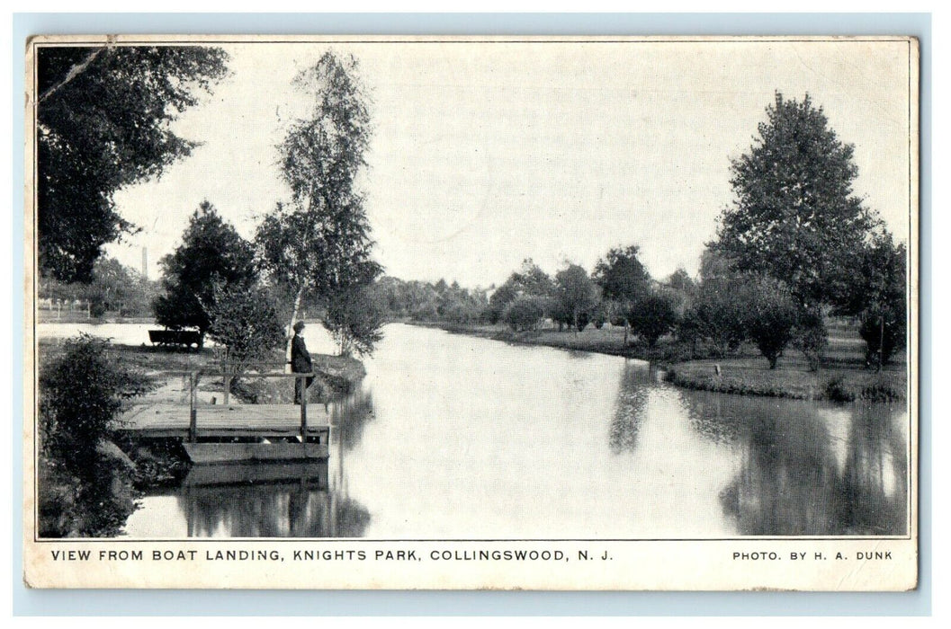 1910s View from Boat Landing, Knights Park, Collingswood, New Jersey NJ Postcard