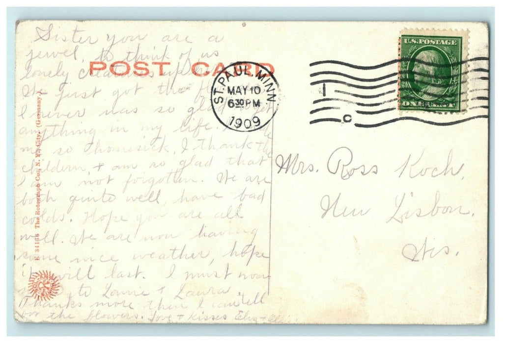 1909 Leevee St. Paul Minnesota MN Posted Antique Postcard