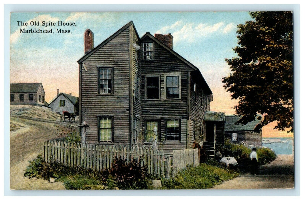 c1920 The Old Spite House Marblehead Massachusetts MA Antique Postcard