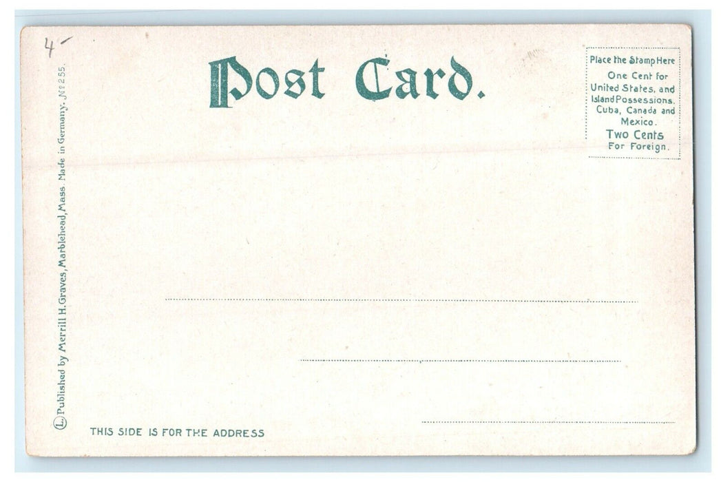 c1905 Abbot Hall From Rockaway Street Marblehead Massachusetts MA Postcard