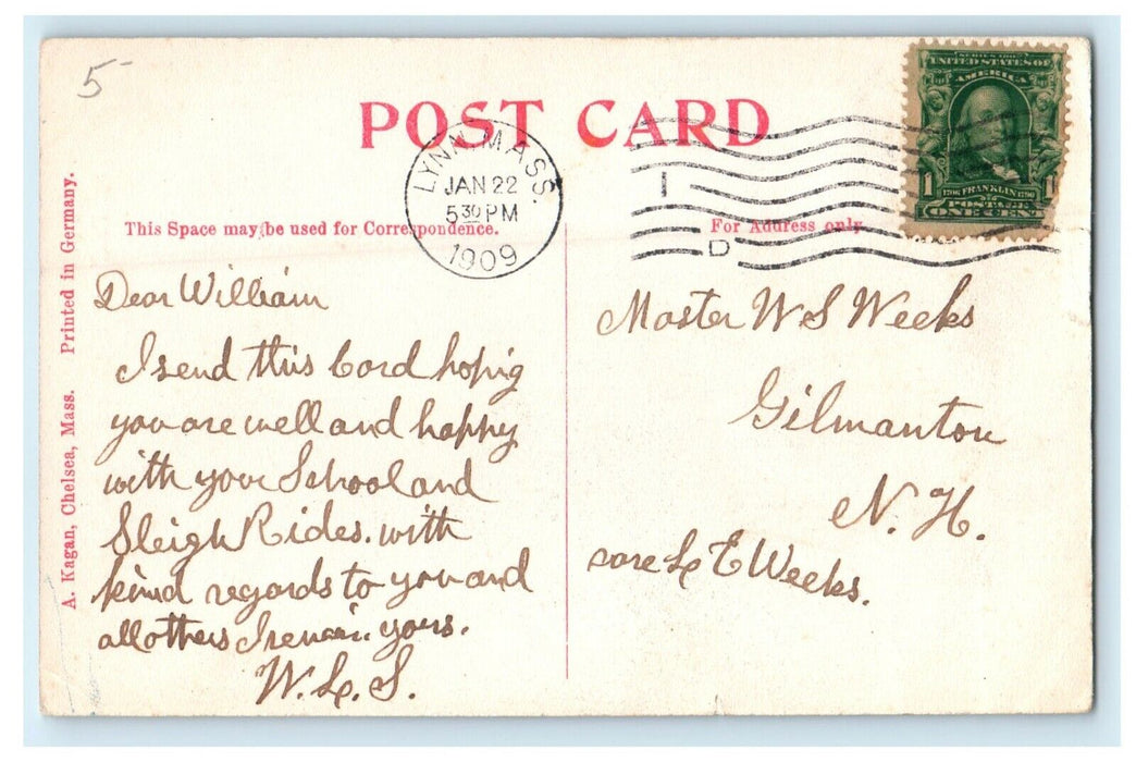 1909 St. Paul's M.E Church Street View Lynn Massachusetts MA Antique Postcard