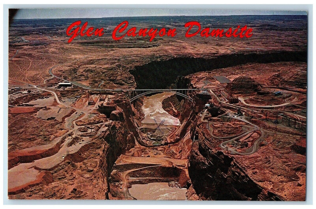 1988 View Of Glen Canyon Damsite Bridge Page Arizona AZ Vintage Postcard