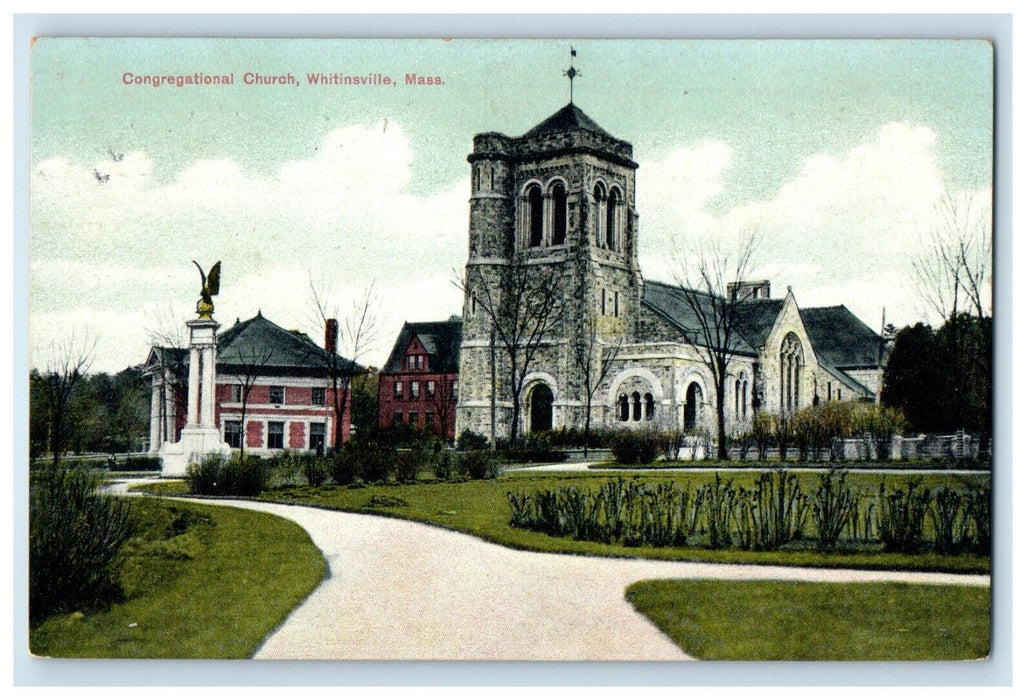 c1910's Congregational Church Massachusetts MA Posted Vintage Postcard