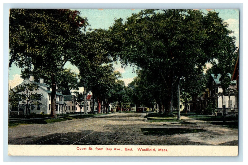 c1910's Court Street Day Avenue East Westfield Massachusetts MA Antique Postcard