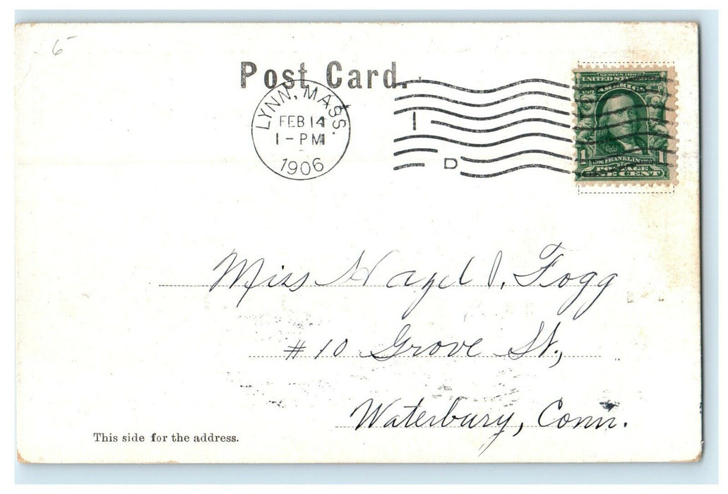 1906 Copper Window Public Library Building Lynn Massachusetts MA Postcard