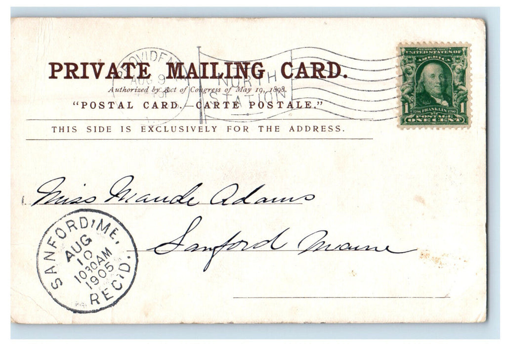 1905 Public Library Providence Rhode Island RI Sanford ME PMC Postcard