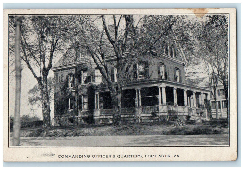 c1910 Commanding Officers Quarters Fort Myer Virginia VA Unposted Postcard