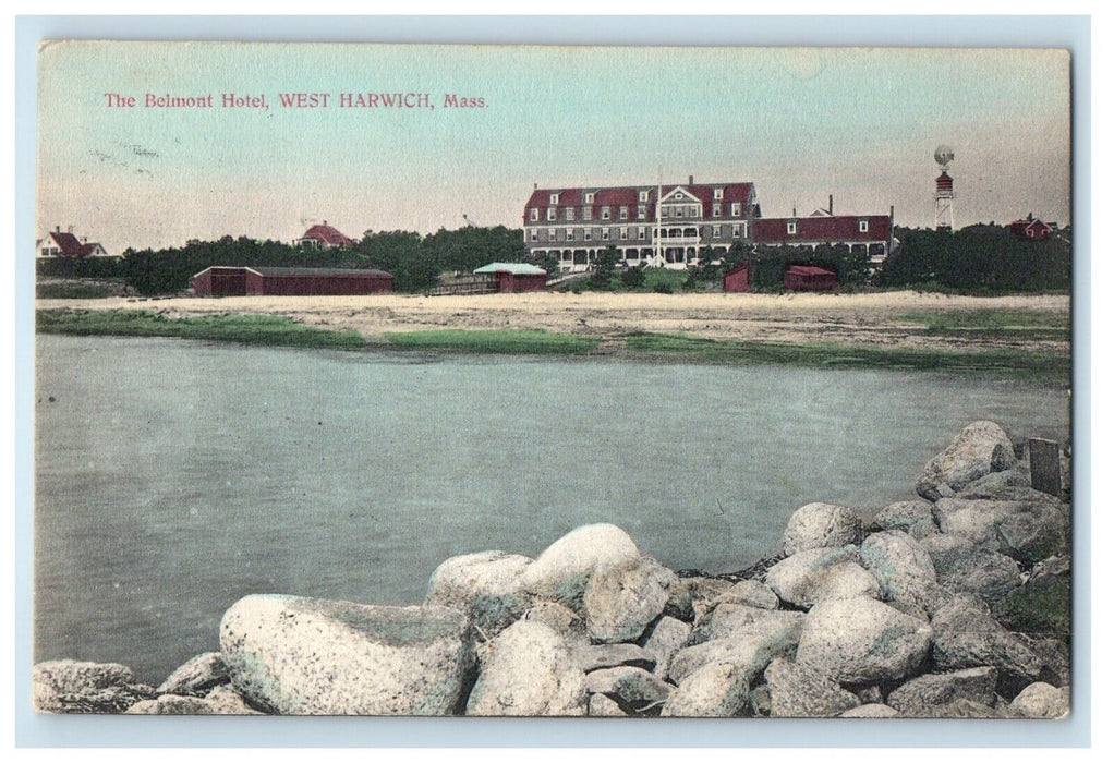 1908 The Belmont Hotel West Harwich Massachusetts MA Posted Antique Postcard