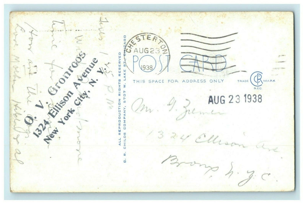 1938 Entrance Indiana Dunes State Park Chesterton Indiana IN Vintage Postcard