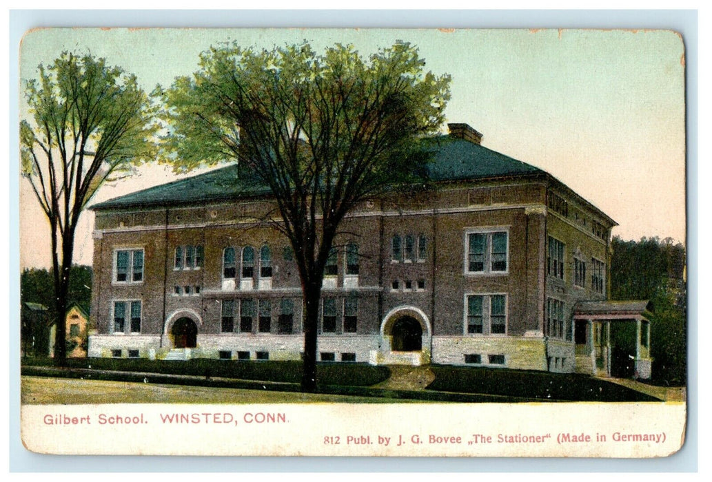1905 Gilbert School, Winsted Connecticut CT Unposted Antique Postcard