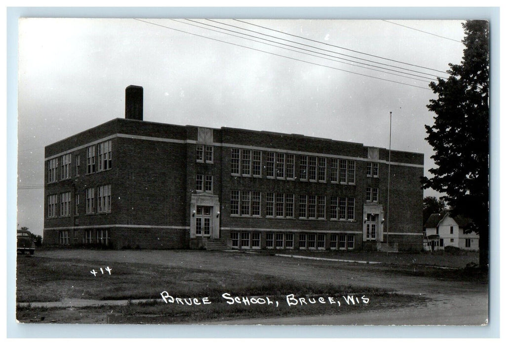 c1940's Bruce School Building Bruce Wisconsin WI RPPC Photo Unposted Postcard