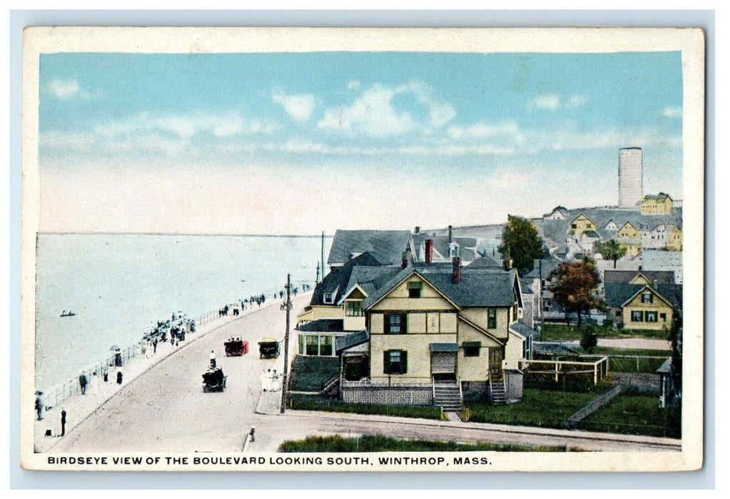 Bird's Eye View Of Boulevard Looking South Winthrop Massachusetts MA Postcard