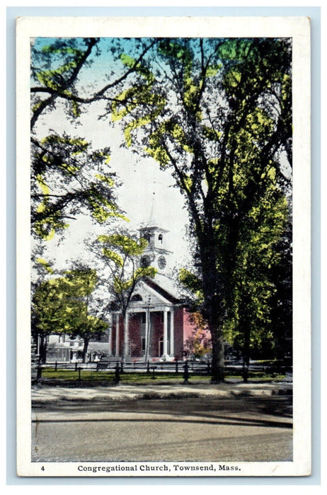 c1910's Congreagational Church Townsend Massachusetts MA Antique Postcard