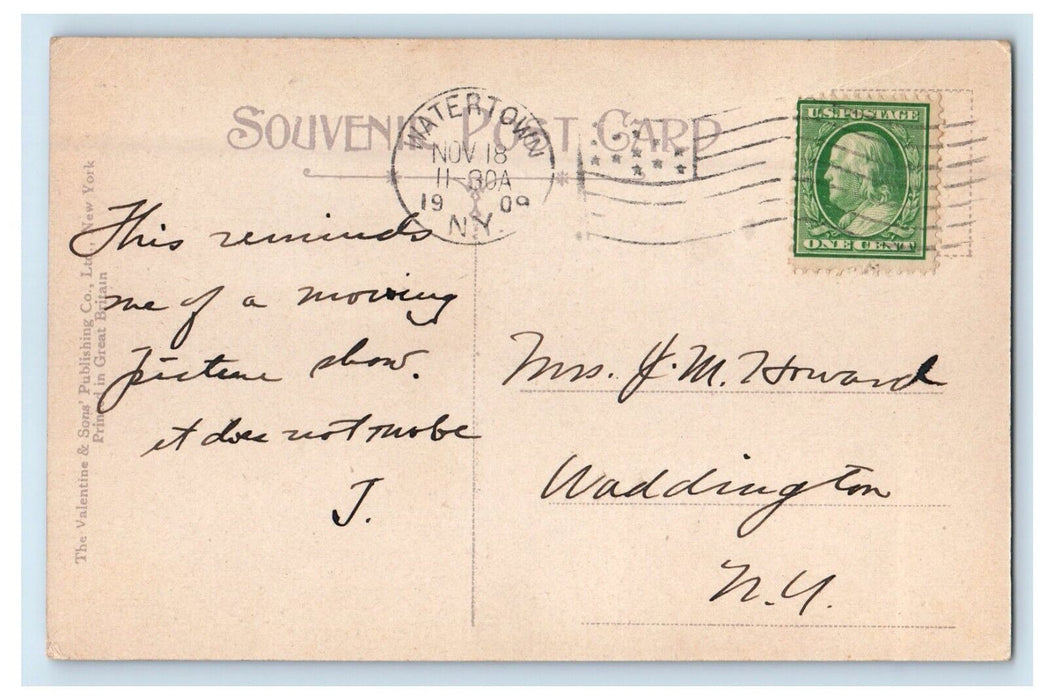 1909 View From Pinnacle Public Park Watertown New York NY Antique Postcard