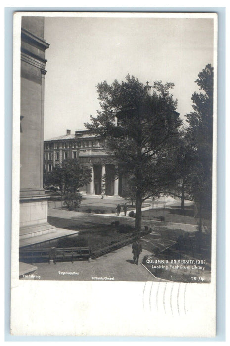 1907 Columbia University Looking East From Library  NY RPPC Photo Postcard