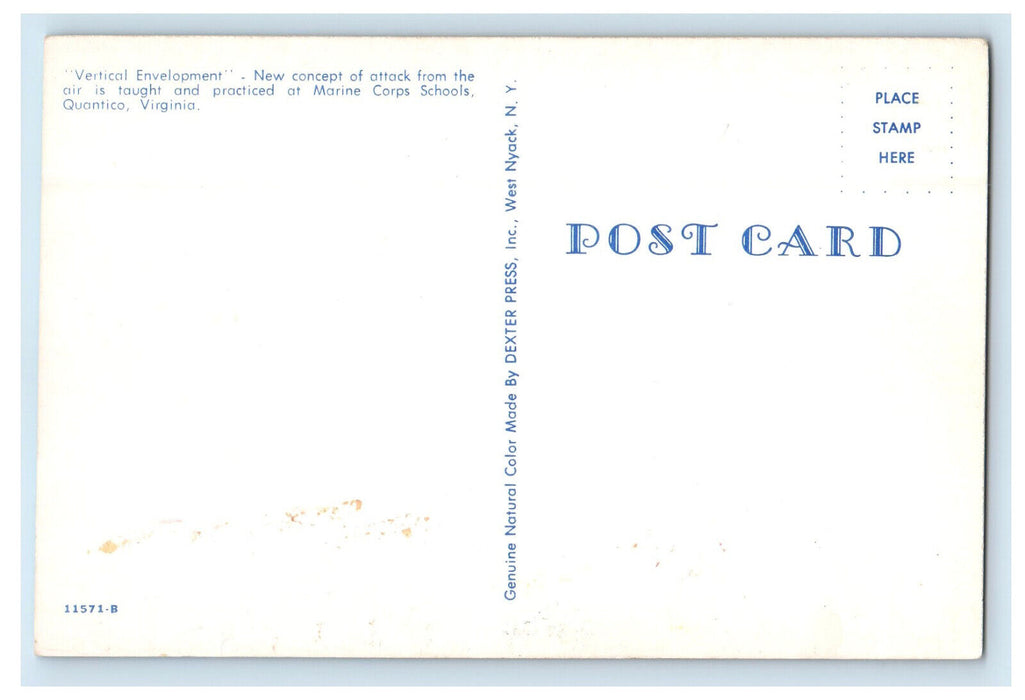 c1960s "Vertical Envelopment" Helicopters, Long Guns, Quantico VA Postcard
