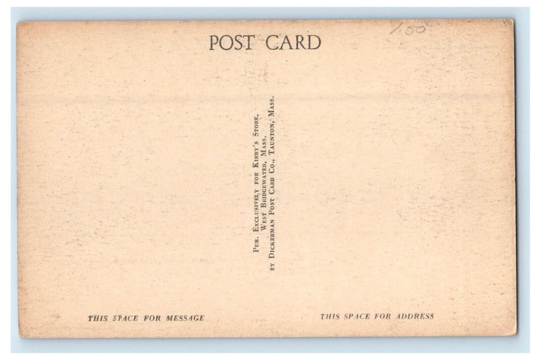 The Old Water Wheel War Memorial West Bridgewater Massachusetts MA Postcard